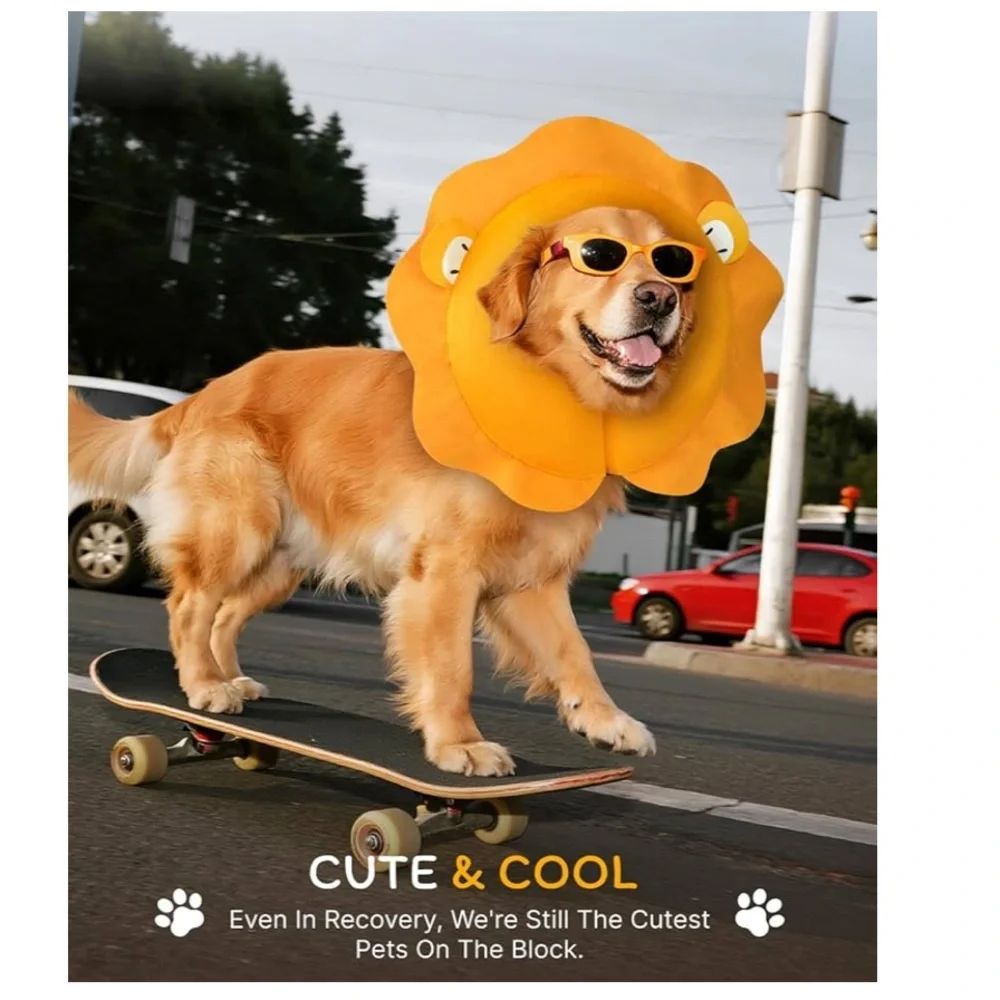 MIDOG Dog Cone Collar for Medium size Dogs Soft Inflatable Dog Cone Alternative
